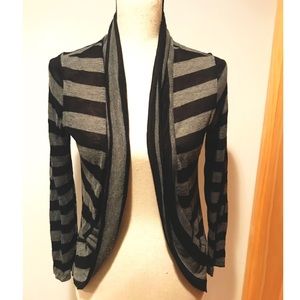 Gray & Black Striped Cardigan S/P
